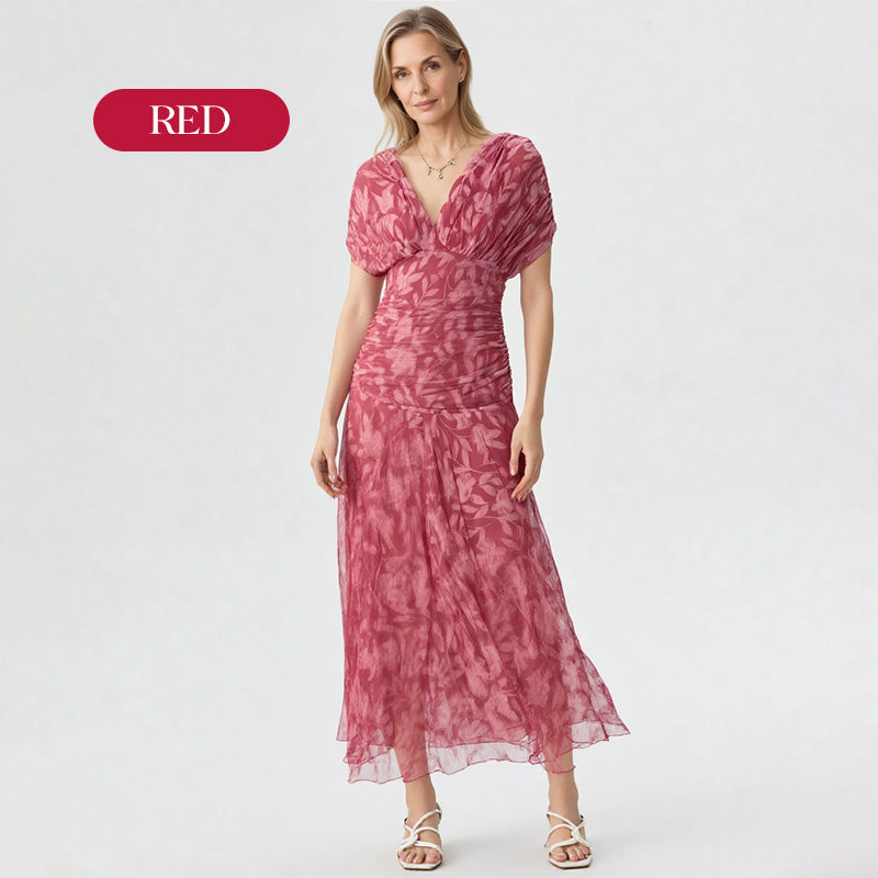 ⏳Time-limited Special⏰ Women's Off-the-Shoulder V-Neck Printed Dress