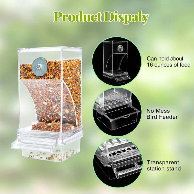 š„Hot Sale 49% OFF š¦Automatic No-Spill Transparent Bird Feeder