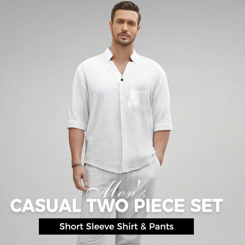 Men's Trendy Cotton Linen Top & Pants Two-Piece Set🎉BIG SALE-50% OFF