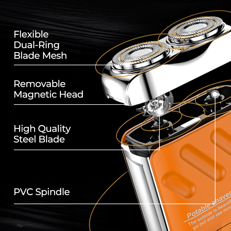 🔥🎉 Summer Hot Sale: 59% OFF! 🎁Portable Rotary Dual Ring Electric Shaver🚀