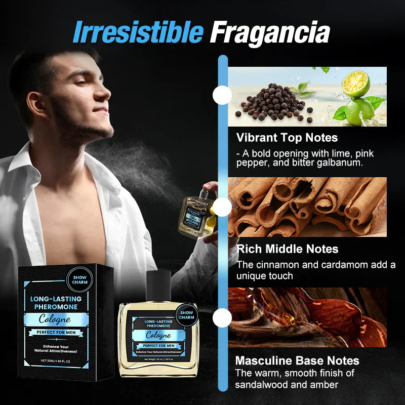 🚀Long-Lasting Pheromone Cologne for Men❤️🔥| 24H Magnetic Attraction | Women-Voted Most Addictive Scent