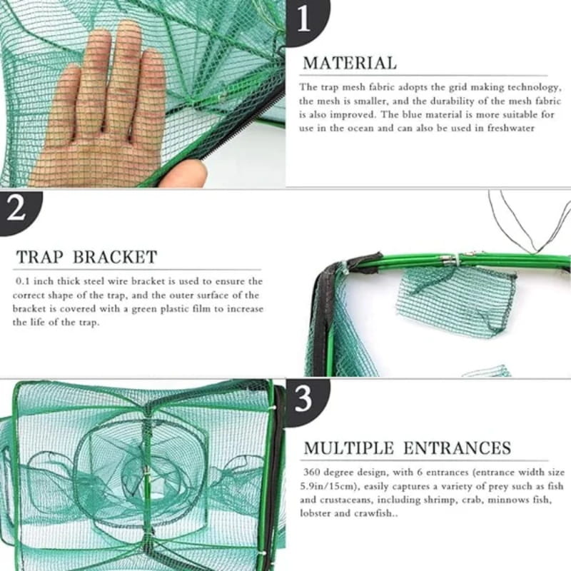 π¨ 50% OFF! π¨ Automatic folding net for anglers β reinforced nylon fishing net, landing net with telescopic handle π£β¨