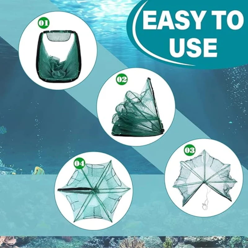 π¨ 50% OFF! π¨ Automatic folding net for anglers β reinforced nylon fishing net, landing net with telescopic handle π£β¨