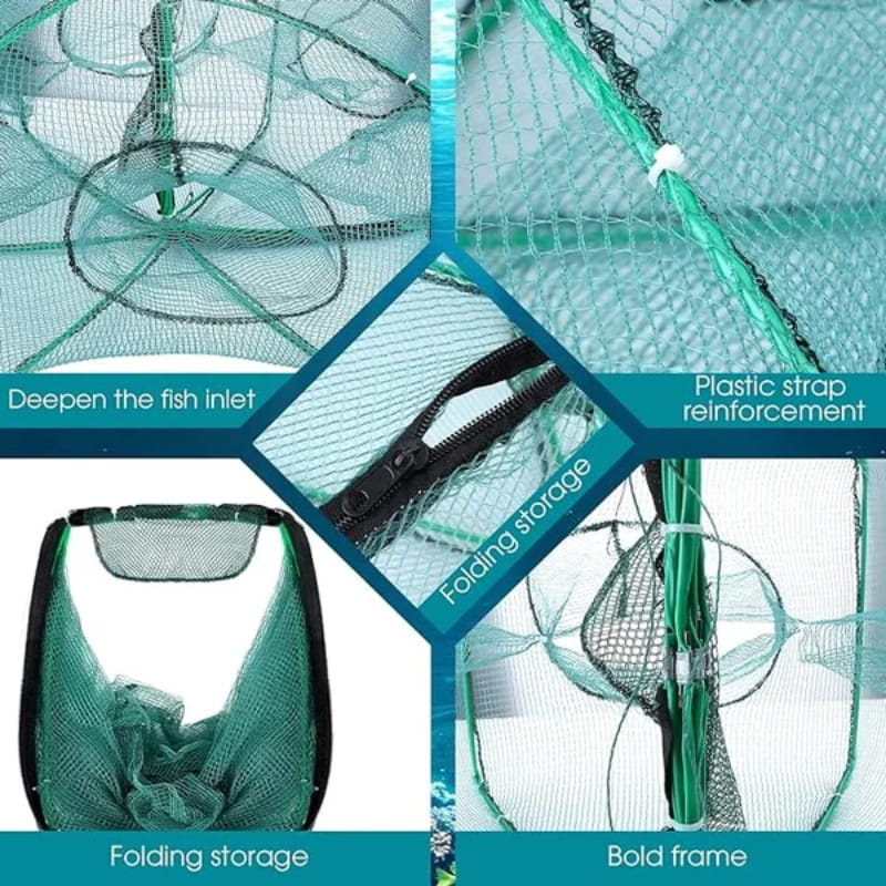 π¨ 50% OFF! π¨ Automatic folding net for anglers β reinforced nylon fishing net, landing net with telescopic handle π£β¨