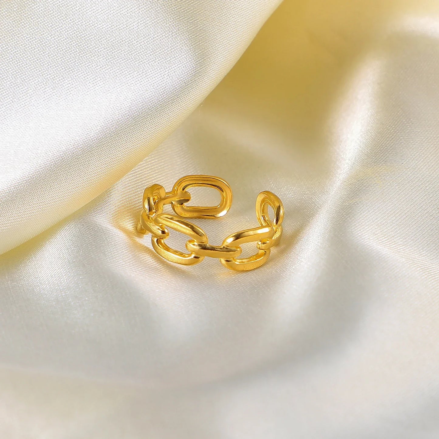 18k Adjustable Elegant Chain Linked Ring