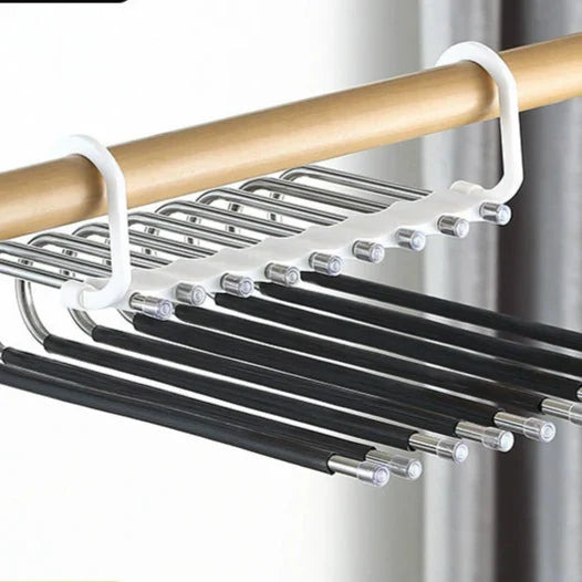 Multi layer zipper magic pants rack