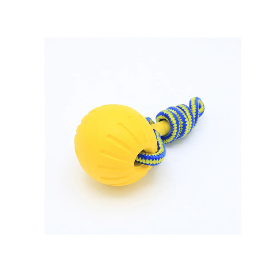 EVA pet toy ball dog floating training dog pull ring bite resistant teeth grinding pet ball wear rope ball