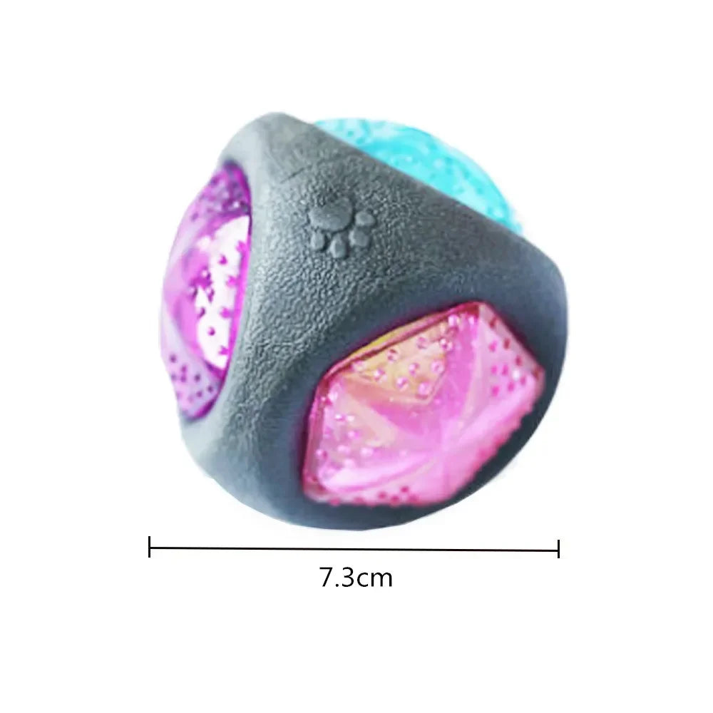 Interactive Dog Toy Squeaky Flash LED Glow Balls Dog Chew Toys for Aggressive Chewers Puppy Pet Light Up Bounce Ball Toys