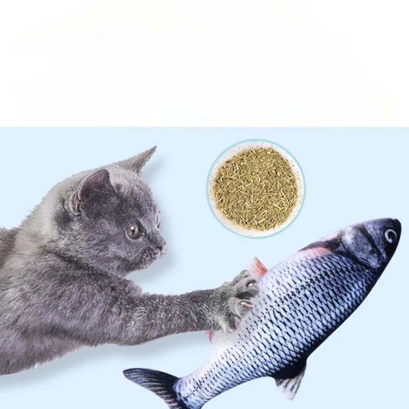 Cat Toy Fish Plush Interactive Simulation Fish USB Funny Durable Bite Kitten Toy Interactive Electric Cat Chew Toy Accessories