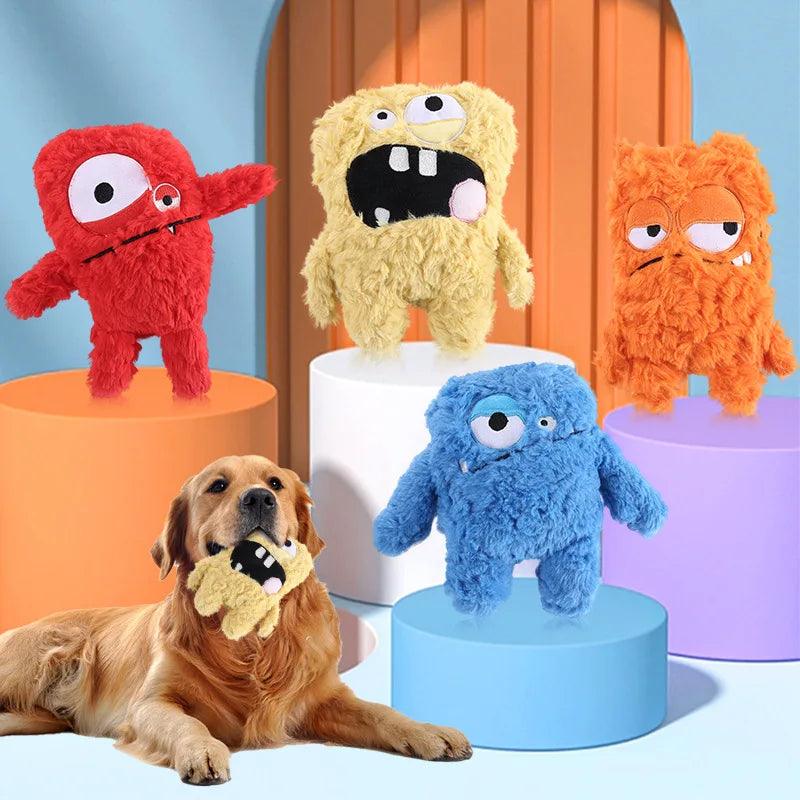 Cute Monster Plush Dog Toys, Squeaker & Crinkle, Washable, Pet Supplies, Ideal Pet Companion