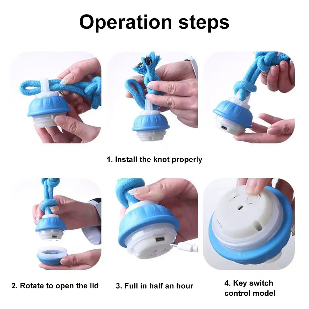 Motion Actived Rolling Ball for Dogs USB Rechargeable Interactive Dog Toys for Puppy/Small/Medium Dogs Rolling Ball with Rope