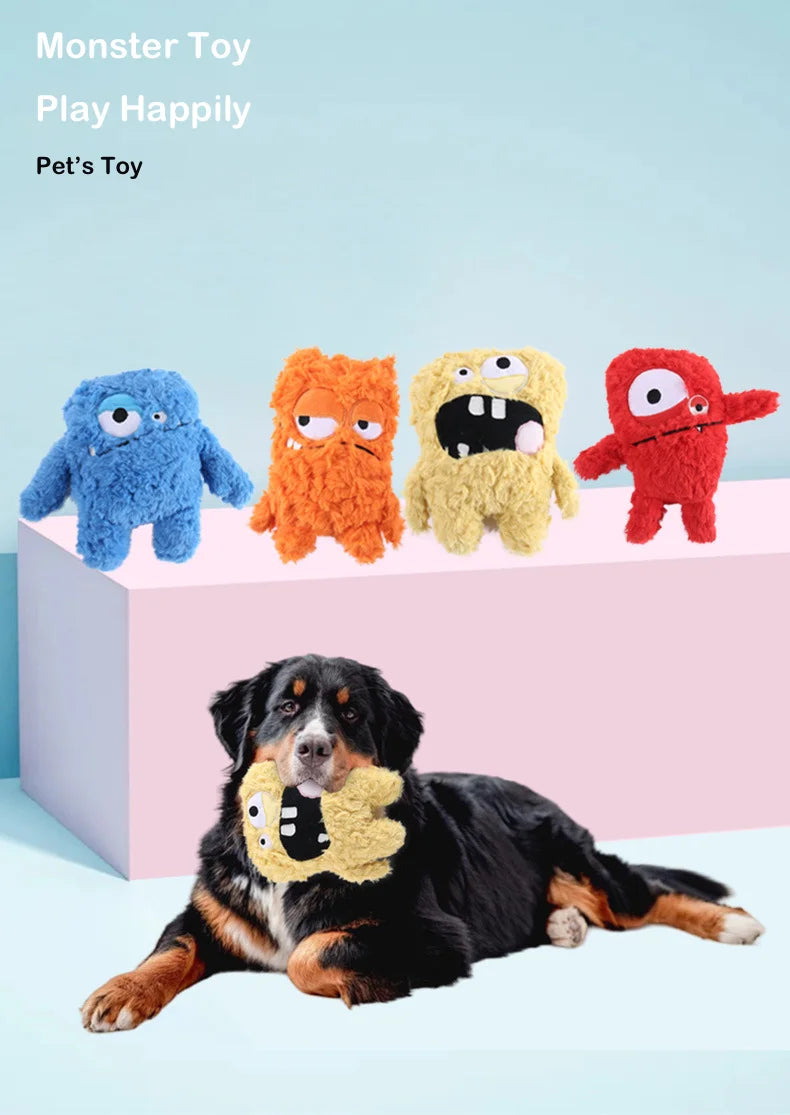 Cute Monster Plush Dog Toys, Squeaker & Crinkle, Washable, Pet Supplies, Ideal Pet Companion