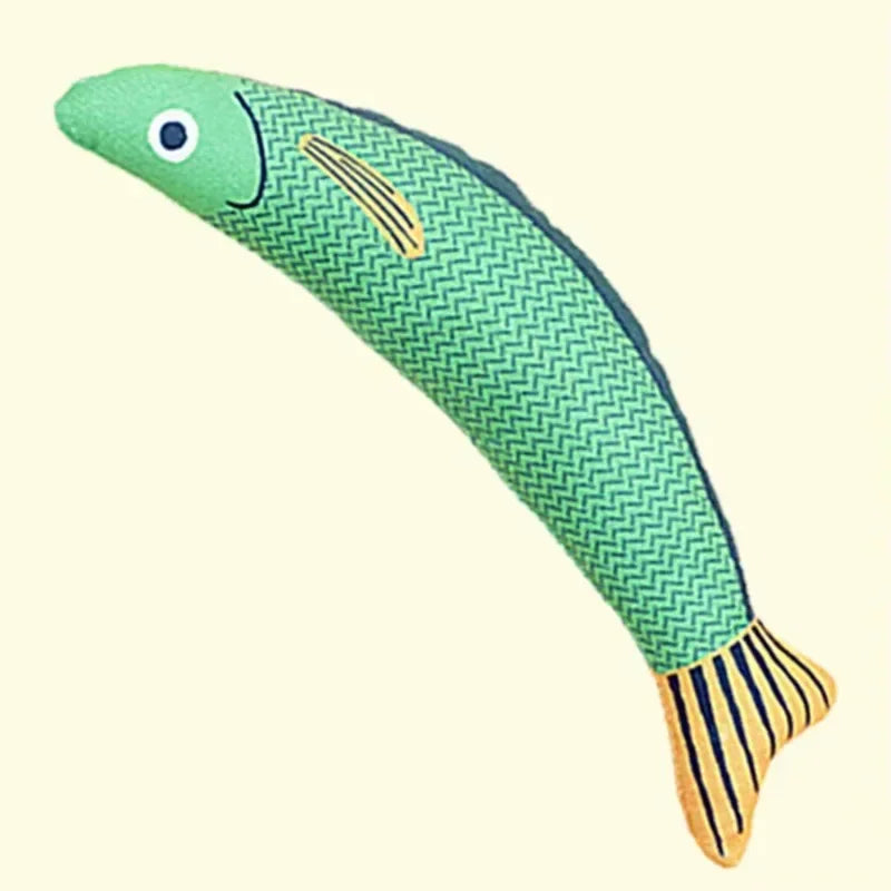 Cat Toys Saury Fish Crinkle Sound Plush Peyt Toys Interactive Cat Kicker Toy Teeth Grinding Cat Kitten Catnip Toys