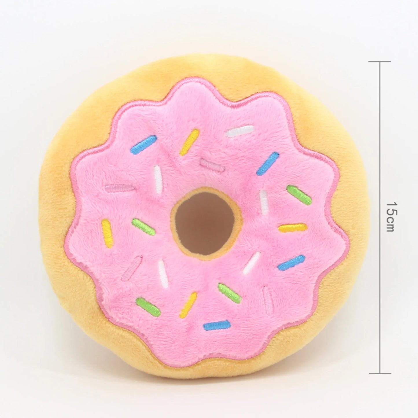 Dog Toys Donut Plush Soundmaking Cute Toy Pets Dog Squeaky Sound Funny Interactive Bite-Resistant Chew Biting Teeth Grinding