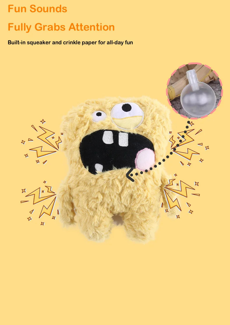 Cute Monster Plush Dog Toys, Squeaker & Crinkle, Washable, Pet Supplies, Ideal Pet Companion