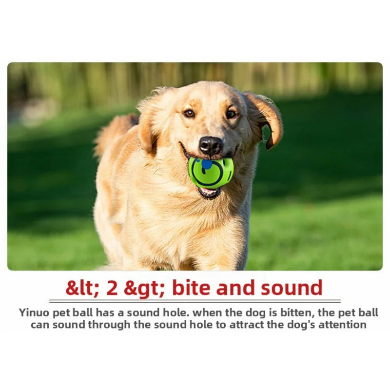 Dog Toys Wobble Wag Giggle Glow Ball Interactive Dog Attention Toy Fun Giggle Sounds Ball when rolled up