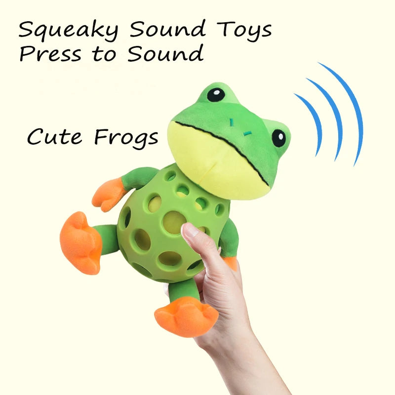 Dog pet plush frog toy interactive sound anti-demolition home large and small dog boredom companion toy