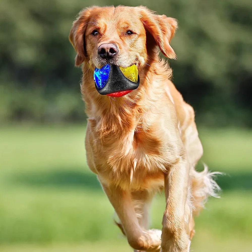 Interactive Dog Toy Squeaky Flash LED Glow Balls Dog Chew Toys for Aggressive Chewers Puppy Pet Light Up Bounce Ball Toys