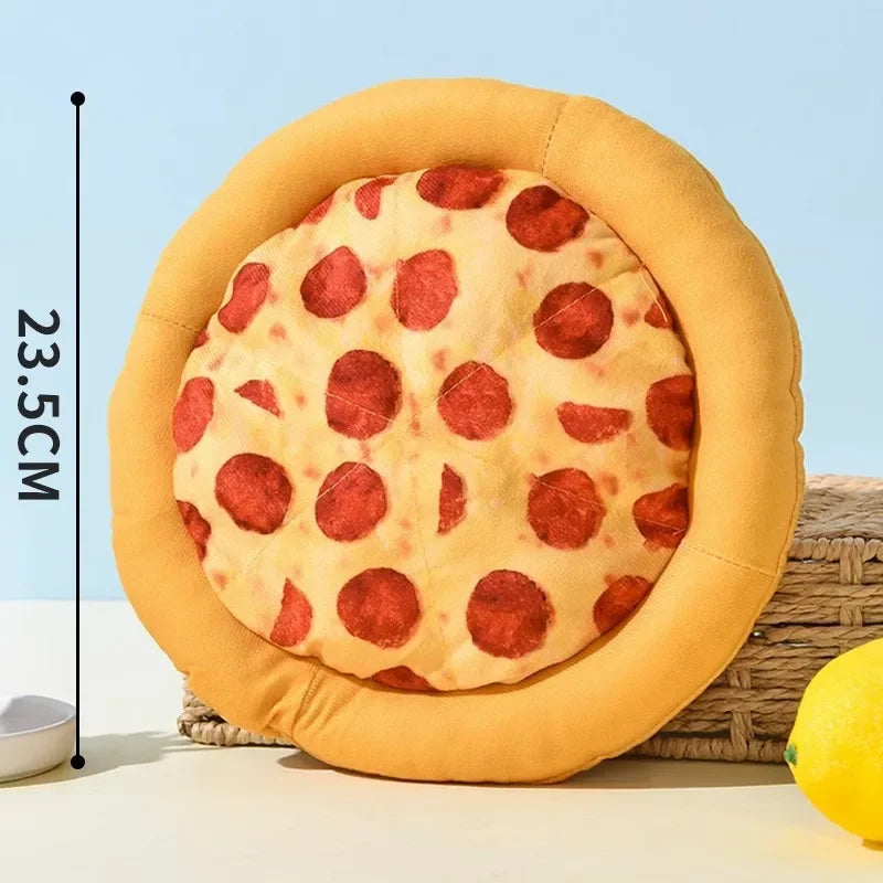 Dog Toy Plush Pizza Shape Pet Squeaky Sound Toys for Small Large Dogs Puppy Teeth Cleaning Chew Toy Pet Supplies