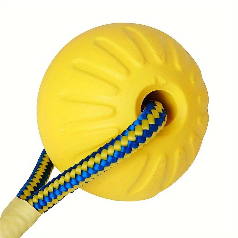 EVA pet toy ball dog floating training dog pull ring bite resistant teeth grinding pet ball wear rope ball