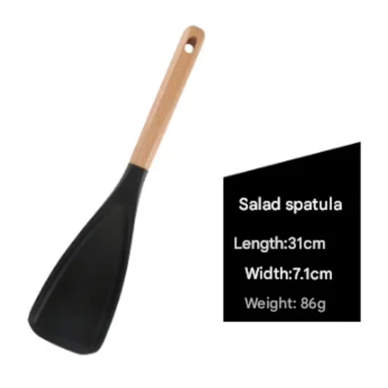 🔥New Hot Selling❤️🔥 Silicone Salad Spatula with Wood Handle