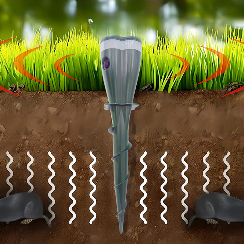 🎉This week's Special Sales - 50% OFF☘️Solar Powered Waterproof Screw Mole Repellent