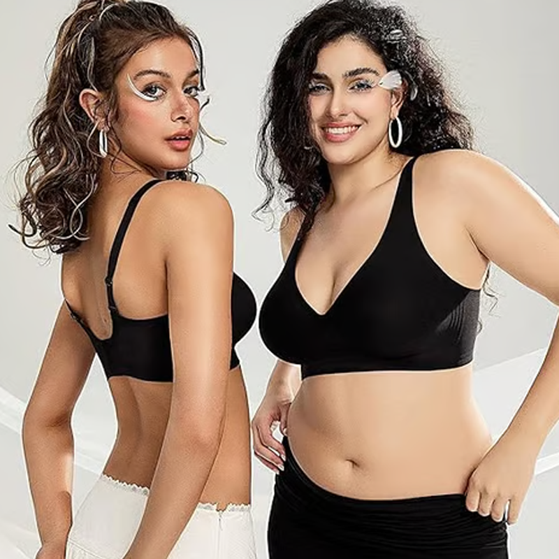 đSummer Hot Sale 49% OFFâ°Deep V Plunge Push-up Wirefree Seamless Jelly Bra