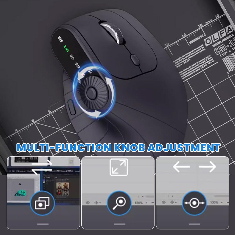 🖱️Multi-Device Bluetooth Ergonomic Mouse with Knob