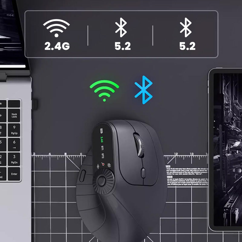 🖱️Multi-Device Bluetooth Ergonomic Mouse with Knob