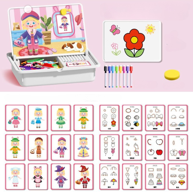 🎁Last Day 49% OFF😍Magnetic Puzzles Face Dress Up Travel Game Double Side Preschool Educational Learning Toy for Kids