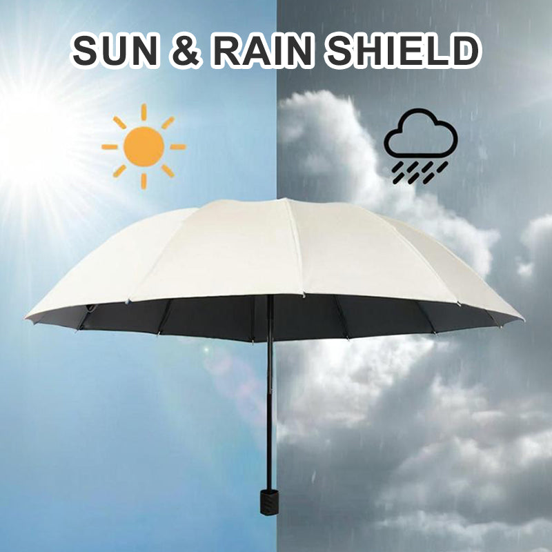 Large folding umbrella with 12 windproof ribs
