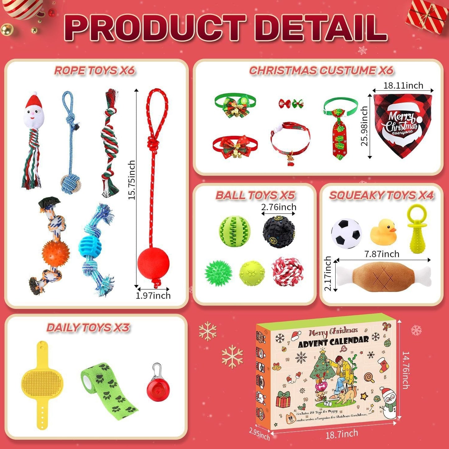 🎄🎁2025 Christmas Countdown Cat & Dog Toys Advent Calendar🐾🥳