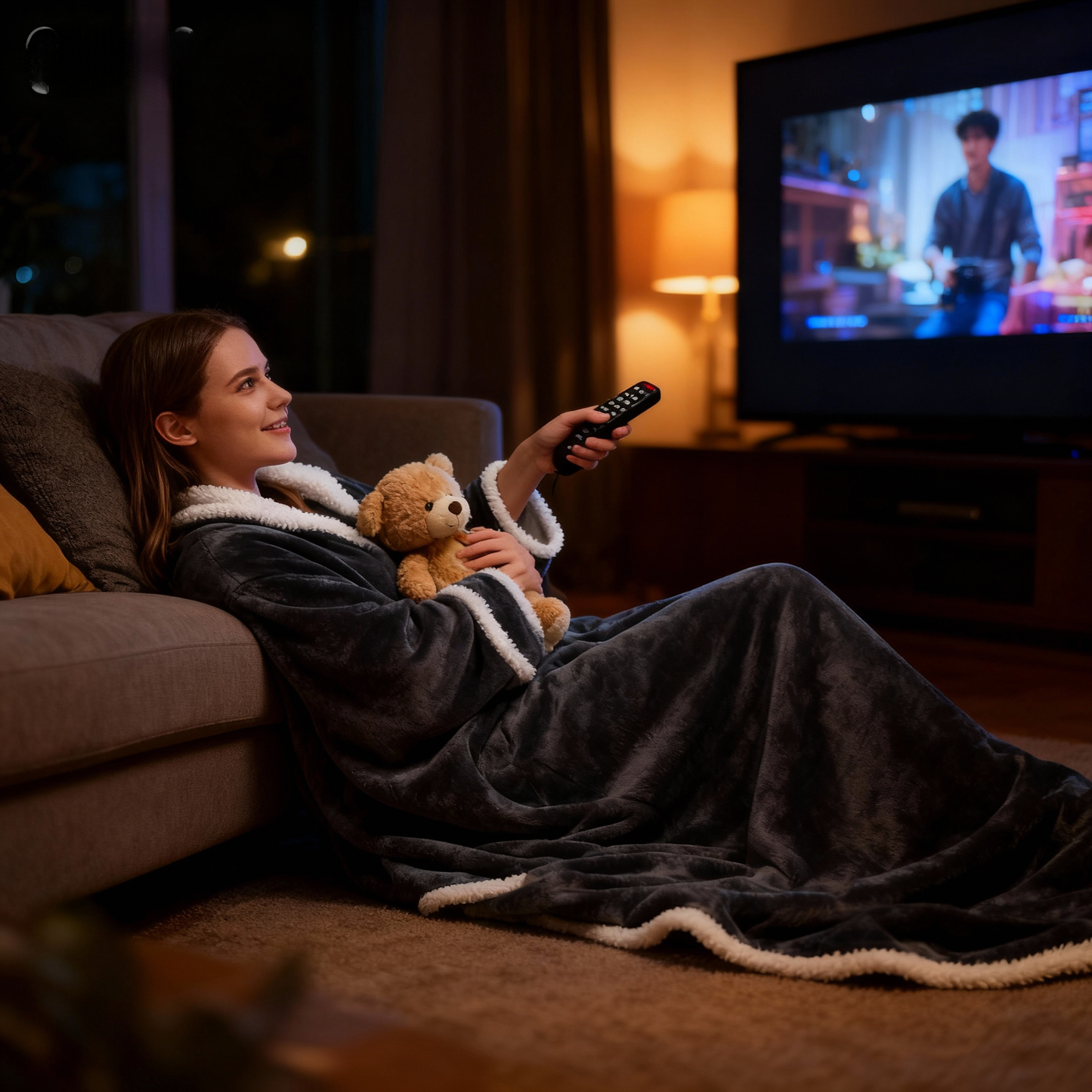 Wearable Heated Throw w/ Sleeves