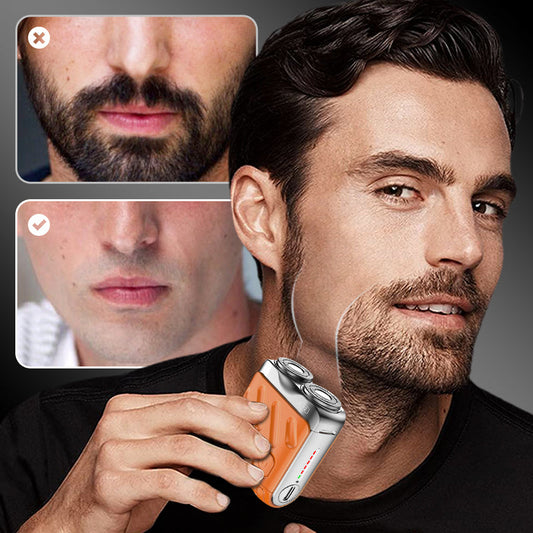 🔥🎉 Summer Hot Sale: 59% OFF! 🎁Portable Rotary Dual Ring Electric Shaver🚀