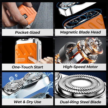 🔥🎉 Summer Hot Sale: 59% OFF! 🎁Portable Rotary Dual Ring Electric Shaver🚀