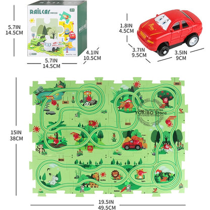 🚗Summer Hot Sales - 49% OFF🔥Children's Educational Puzzle Track Car Play Set🧩