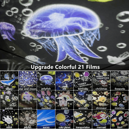 ⏳Limited time 50% discount💥🎃👻 Children's night light projector with 15 films 🔋Type-C charging