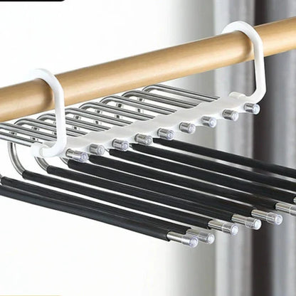 Multi layer zipper magic pants rack