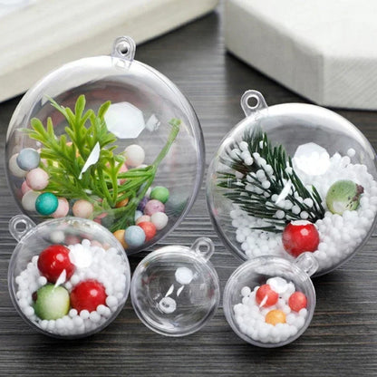 Wholesale Transparent DIY Plastic Ball Filling Decorative Hanging Ornaments Christmas Tree Open Ball Box Gifts for Wedding Party