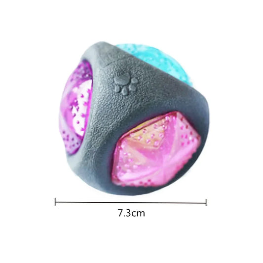 Interactive Dog Toy Squeaky Flash LED Glow Balls Dog Chew Toys for Aggressive Chewers Puppy Pet Light Up Bounce Ball Toys