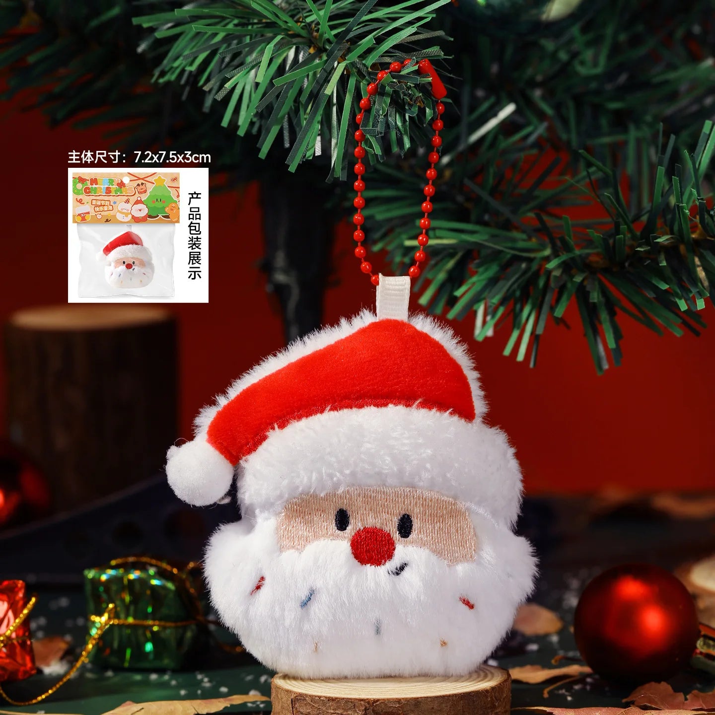 Kawaii Christmas Plush Keychain Cute Plush Mini XmasDoll Pendant Gingerbread Man Snowman Santa Claus Bag Decor Hanging Ornaments