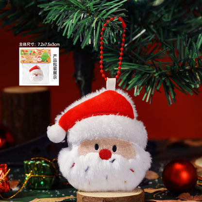 Kawaii Christmas Plush Keychain Cute Plush Mini XmasDoll Pendant Gingerbread Man Snowman Santa Claus Bag Decor Hanging Ornaments