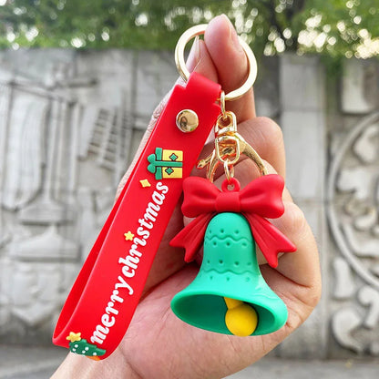 Christmas Cartoon Keychain Christmas Socks Snowman Accessories Pendant Cute Soft Glue Doll Key Rings Jewelry Gifts for Friends