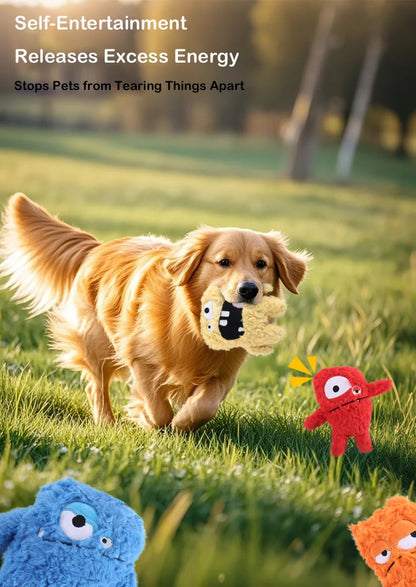 Cute Monster Plush Dog Toys, Squeaker & Crinkle, Washable, Pet Supplies, Ideal Pet Companion