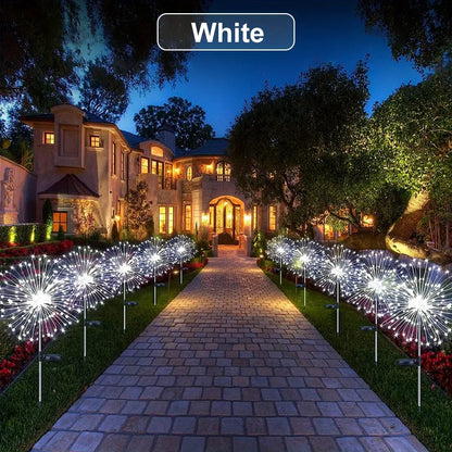 NEW 60LEDs Solar Fireworks Lights Outdoor Waterproof Solar Garden Lights 8 Lighting Modes With Remote Control Decorations Light