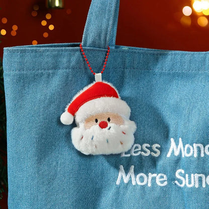 Kawaii Christmas Plush Keychain Cute Plush Mini XmasDoll Pendant Gingerbread Man Snowman Santa Claus Bag Decor Hanging Ornaments