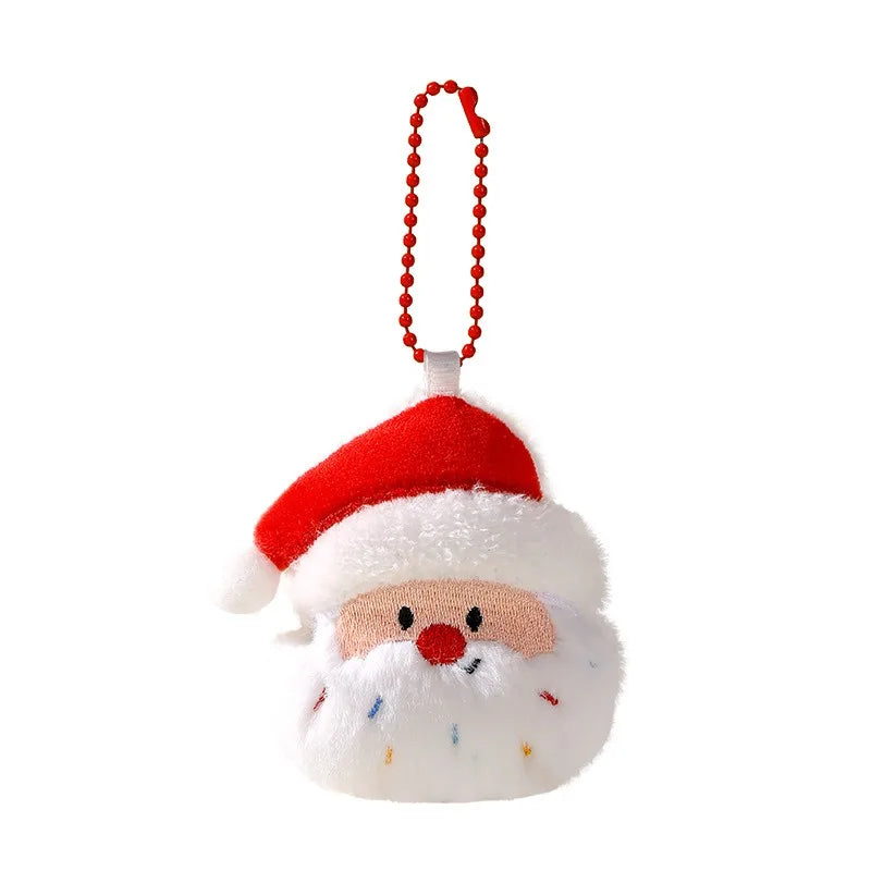 Kawaii Christmas Plush Keychain Cute Plush Mini XmasDoll Pendant Gingerbread Man Snowman Santa Claus Bag Decor Hanging Ornaments