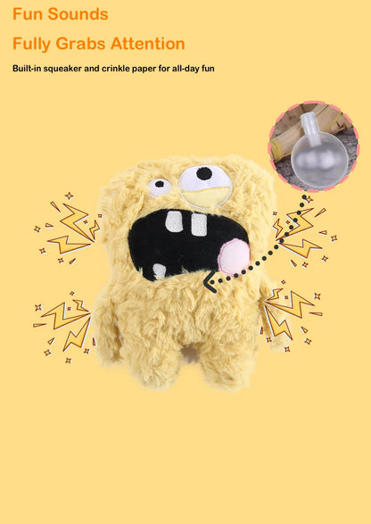 Cute Monster Plush Dog Toys, Squeaker & Crinkle, Washable, Pet Supplies, Ideal Pet Companion