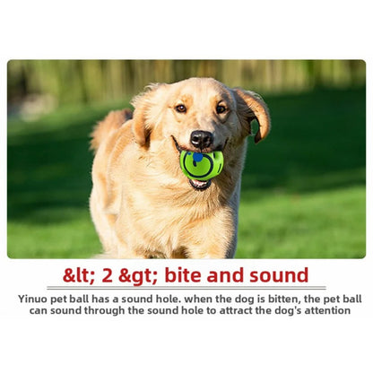 Dog Toys Wobble Wag Giggle Glow Ball Interactive Dog Attention Toy Fun Giggle Sounds Ball when rolled up