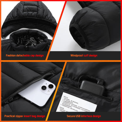 Wind and fire protection USB powered motorcycle heating jacket